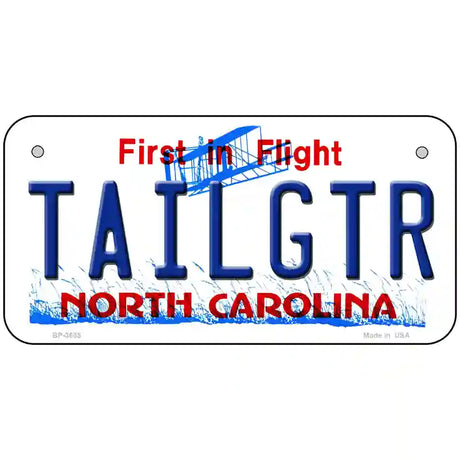 Tailgtr North Carolina Novelty Metal License Plate 6" x 3" (BP)