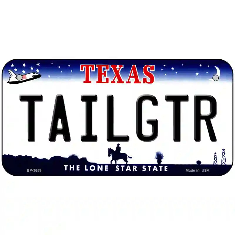 Tailgtr Texas Novelty Metal License Plate 6" x 3" (BP)