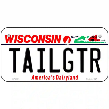 Tailgtr Wisconsin Novelty Metal License Plate 6" x 3" (BP)