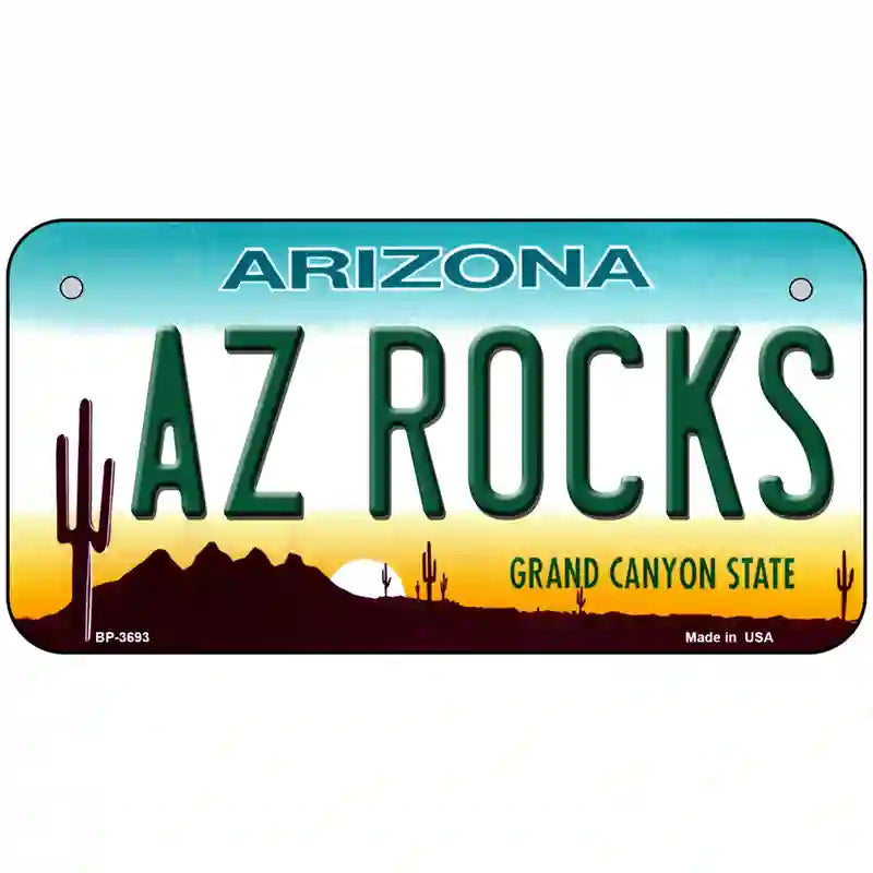 Az Rocks Novelty Metal License Plate 6" x 3" (BP)