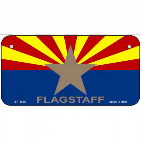 Flagstaff Arizona State Flag Metal Novelty License Plate 6" x 3" (BP)