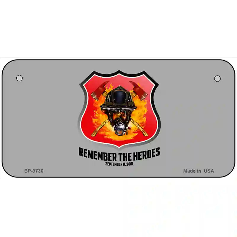 Remember The Heroes Metal Novelty License Plate 6" x 3" (BP)