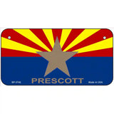 Prescott Arizona State Flag Metal Novelty License Plate 6" x 3" (BP)