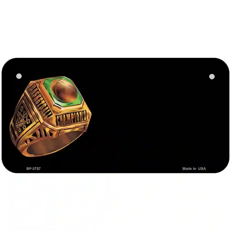 Basketball Champ Ring Offset Metal Novelty License Plate 6" x 3" (BP)