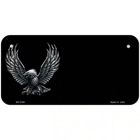 Eagle Offset Black Metal Novelty License Plate 6" x 3" (BP)