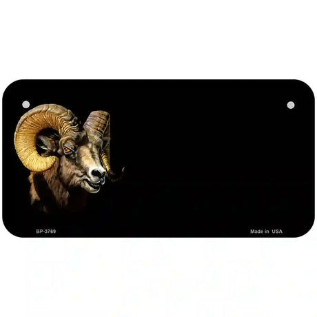 Big Horn Sheep Offset Metal Novelty License Plate 6" x 3" (BP)