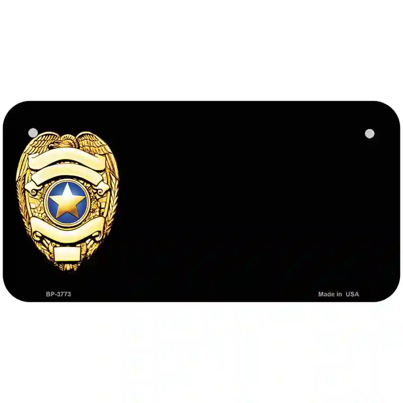 Police Badge Offset Metal Novelty License Plate 6" x 3" (BP)