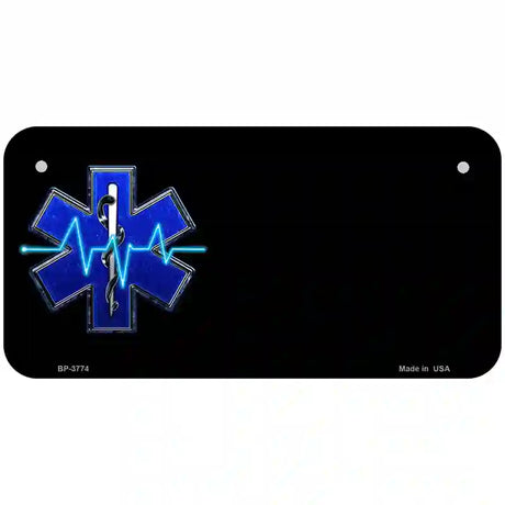 Medical Rescue Logo Offset Metal Novelty License Plate 6" x 3" (BP)