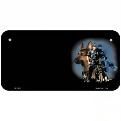 Policeman K9 Dog Offset Metal Novelty License Plate 6" x 3" (BP)