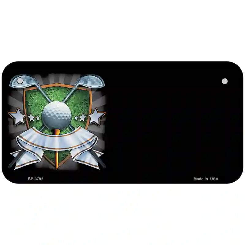 Golf Banner Offset Metal Novelty License Plate 6" x 3" (BP)