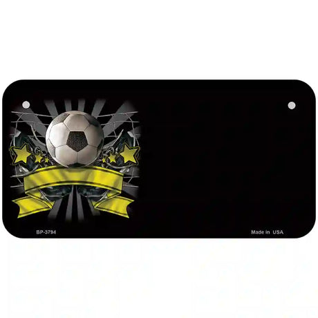 Soccer Banner Offset Metal Novelty License Plate 6" x 3" (BP)