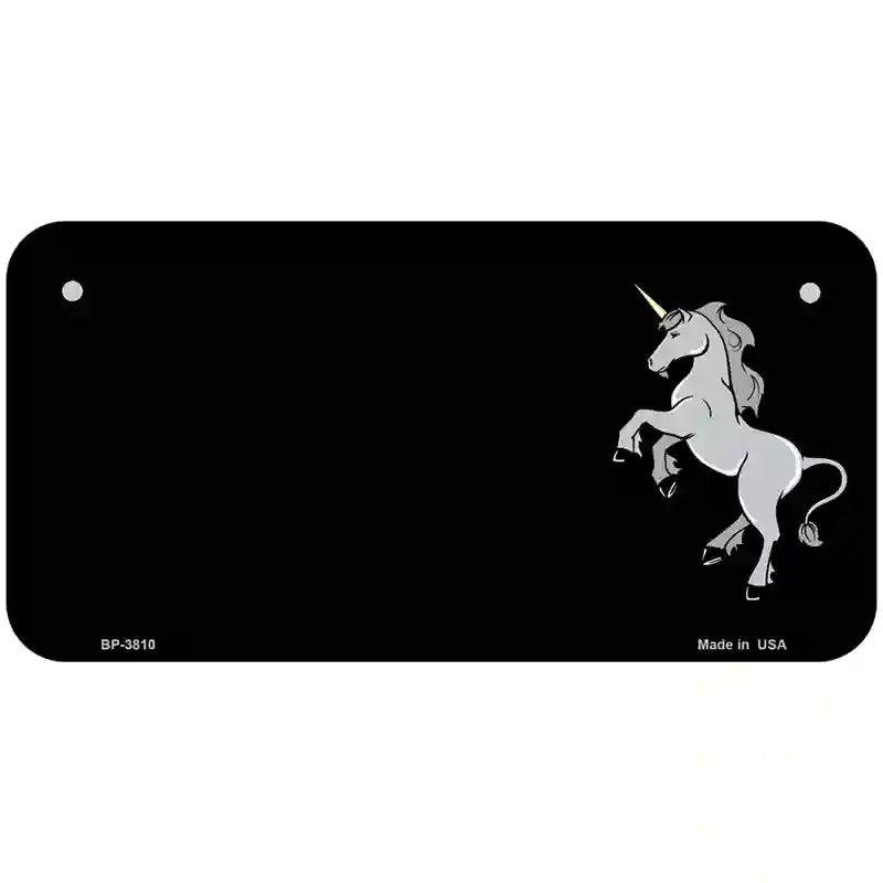 Unicorn Offset Right Metal Novelty License Plate 6" x 3" (BP)