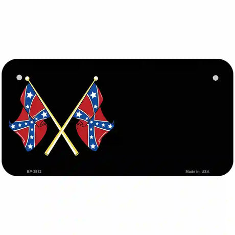 Crossed Rebel Flags Offset Metal Novelty License Plate 6" x 3" (BP)