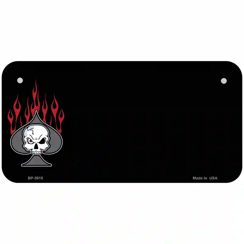 Flaming Spade Offset Metal Novelty License Plate 6" x 3" (BP)