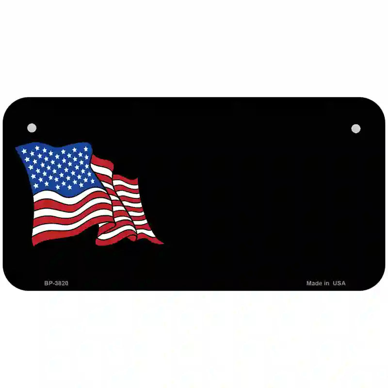 American Flag Offset Metal Novelty License Plate 6" x 3" (BP)