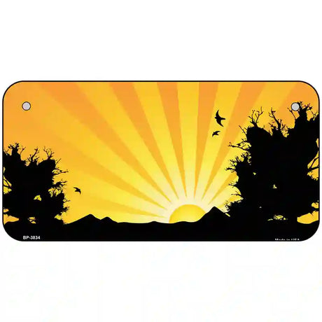 Southwest Orange Sunset Metal Novelty License Plate 6" x 3" (BP)