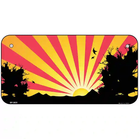 Southwest Red Sunset Metal Novelty License Plate 6" x 3" (BP)