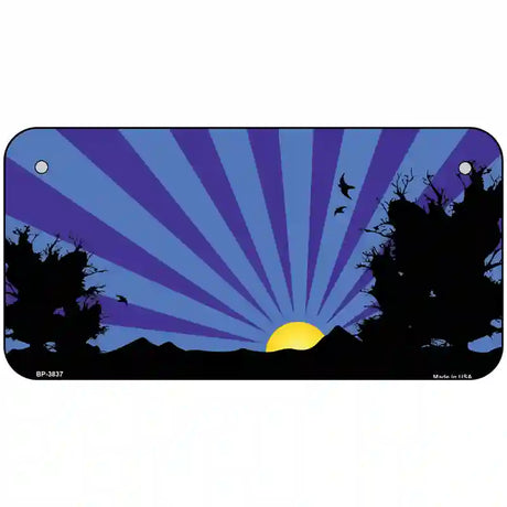 Southwest Purple Sunset Metal Novelty License Plate 6" x 3" (BP)