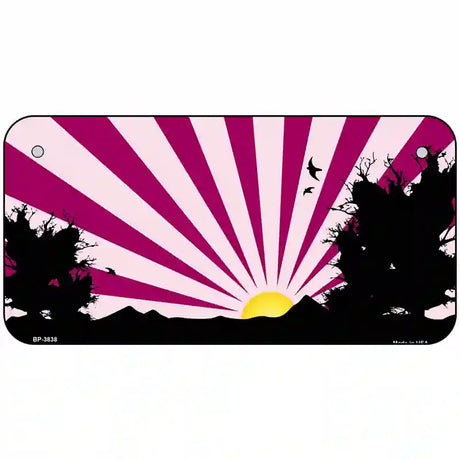 Southwest Pink Sunset Metal Novelty License Plate 6" x 3" (BP)