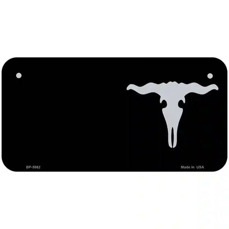 Cattle Skull Offset Metal Novelty License Plate 6" x 3" (BP)