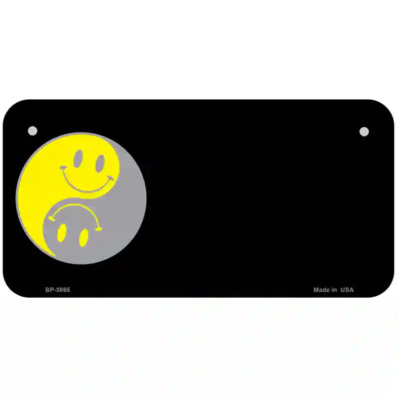 Yin Yang Smiley Offset Metal Novelty License Plate 6" x 3" (BP)