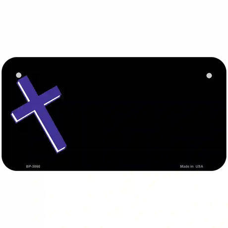 Purple Cross Offset Metal Novelty License Plate 6" x 3" (BP)