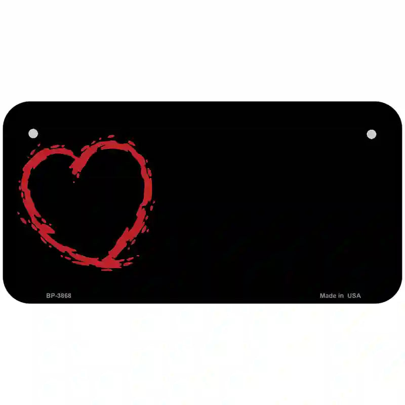 Heart Offset Metal Novelty License Plate 6" x 3" (BP)