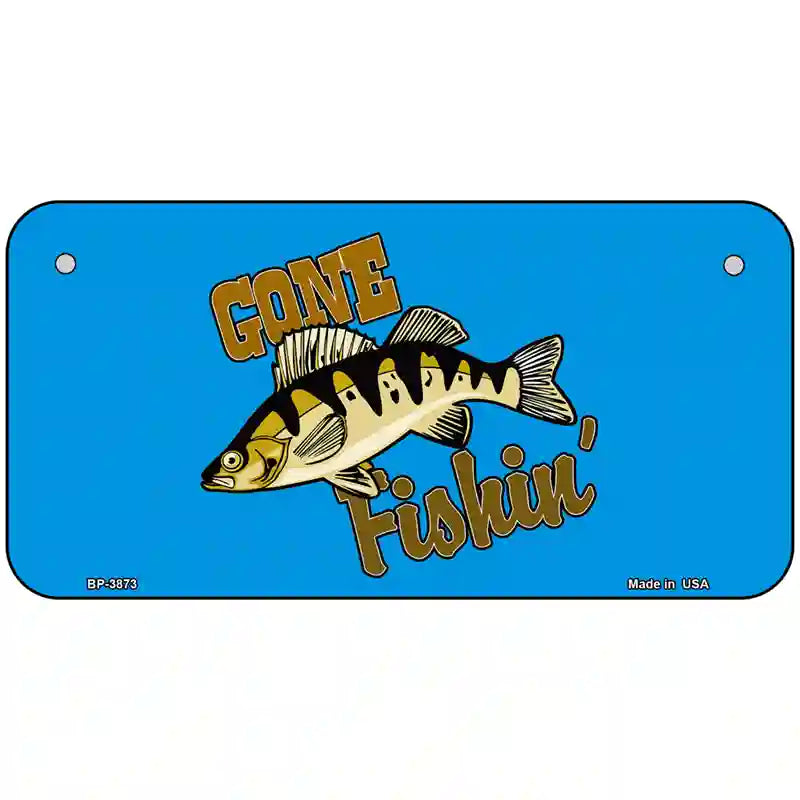 Gone Fishin Metal Novelty License Plate 6" x 3" (BP)