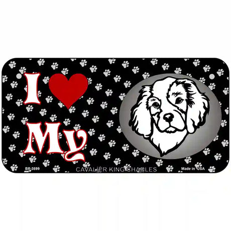 I Love My Cavalier King Charles Metal Novelty License Plate 6" x 3" (BP)