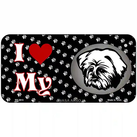 I Love My Lhasa Apso Metal Novelty License Plate 6" x 3" (BP)