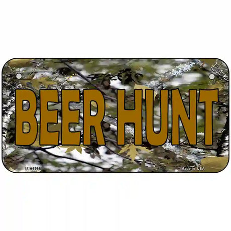 Beer Hunt Metal Novelty License Plate 6" x 3" (BP)