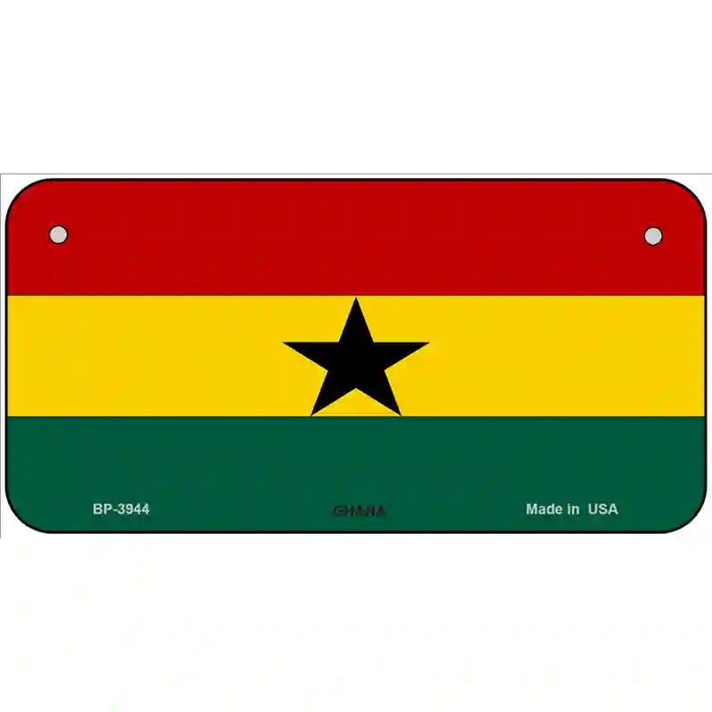 Ghana Flag Metal Novelty License Plate 6" x 3" (BP)