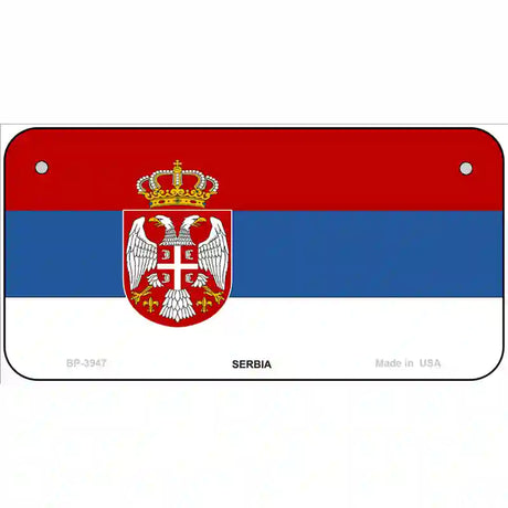 Serbia Eagle Flag Metal Novelty License Plate 6" x 3" (BP)