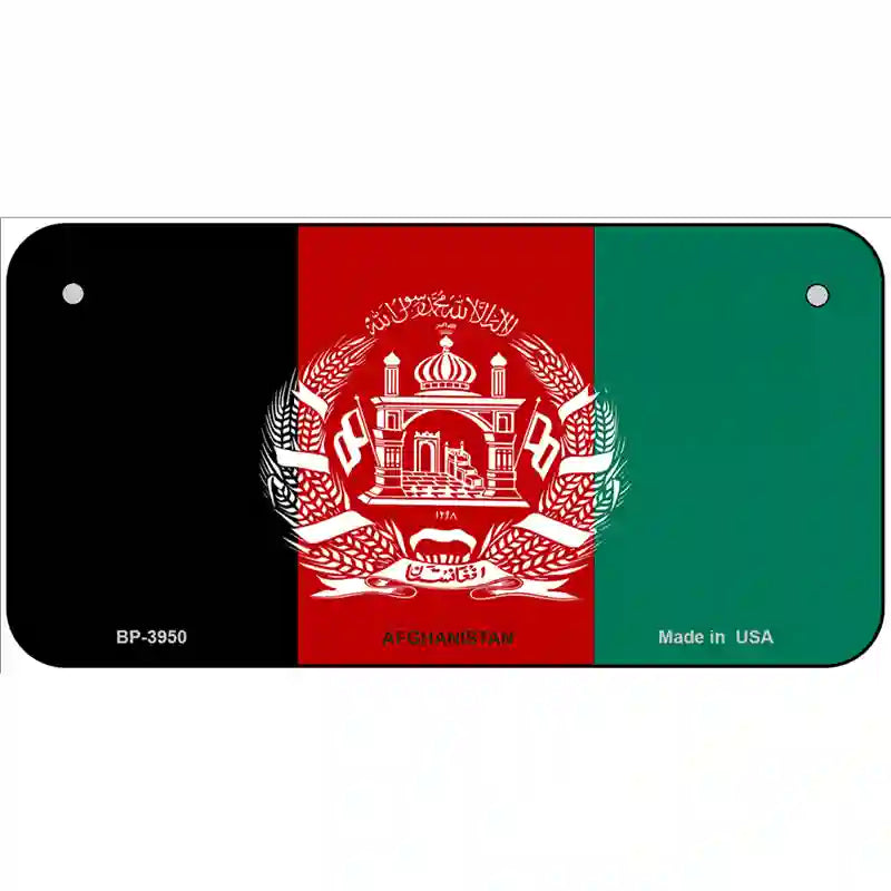 Afghanistan Flag Metal Novelty License Plate 6" x 3" (BP)