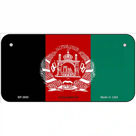 Afghanistan Flag Metal Novelty License Plate 6" x 3" (BP)