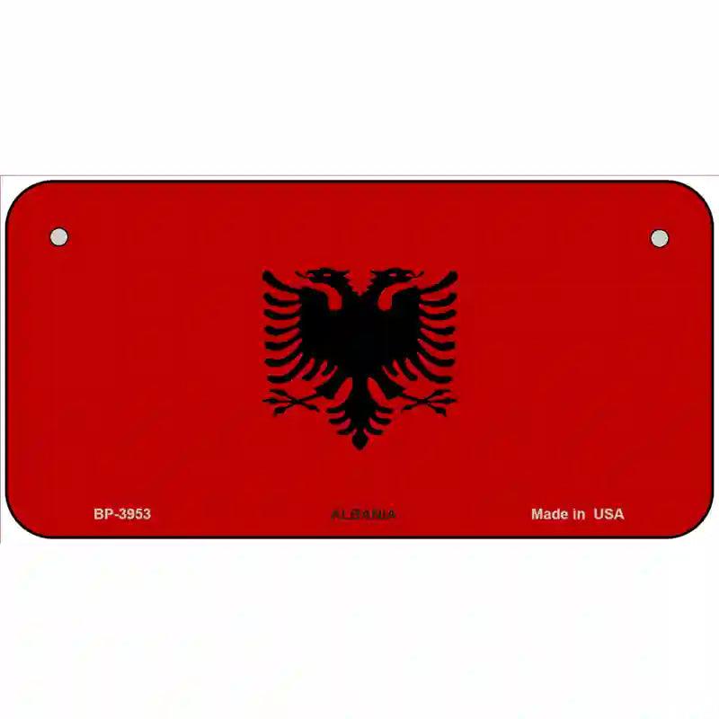 Albania Flag Metal Novelty License Plate 6" x 3" (BP)