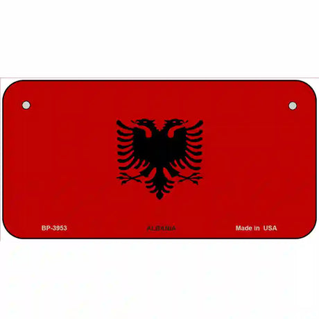 Albania Flag Metal Novelty License Plate 6" x 3" (BP)