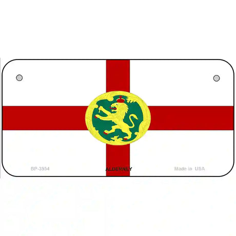 Alderney Flag Metal Novelty License Plate 6" x 3" (BP)