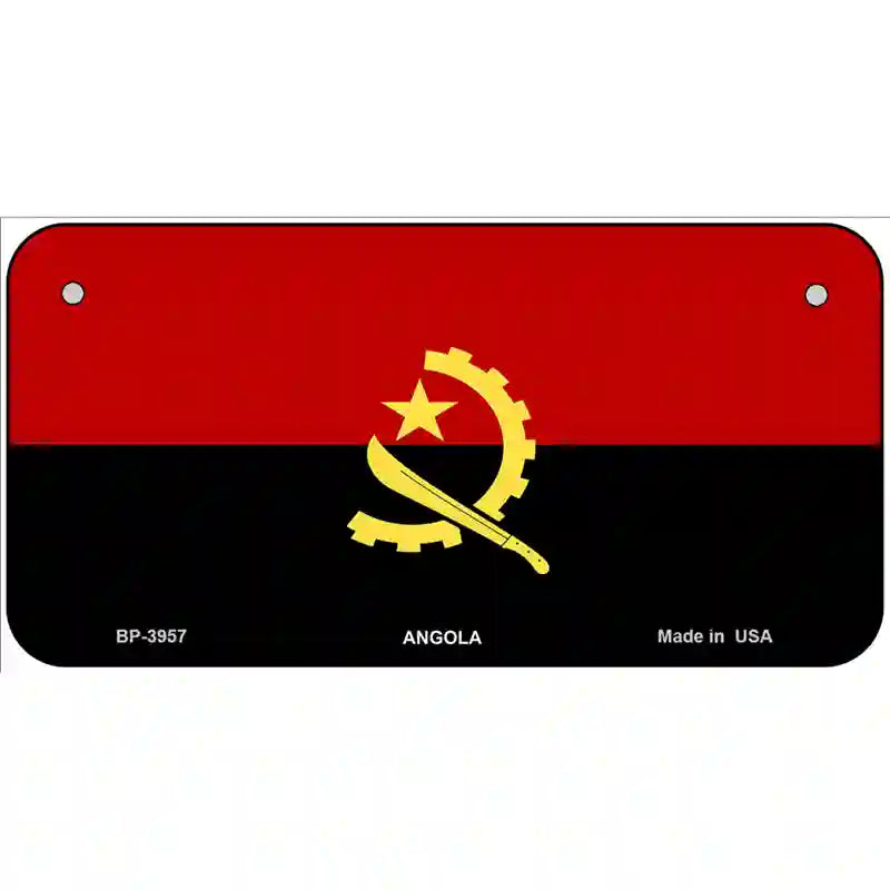 Angola Flag Metal Novelty License Plate 6" x 3" (BP)