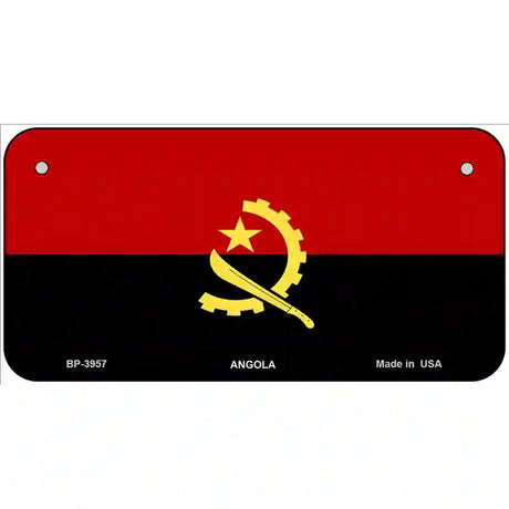 Angola Flag Metal Novelty License Plate 6" x 3" (BP)