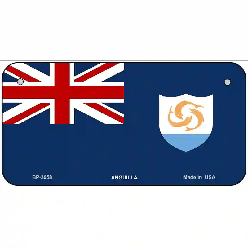 Anguilla Flag Metal Novelty License Plate 6" x 3" (BP)