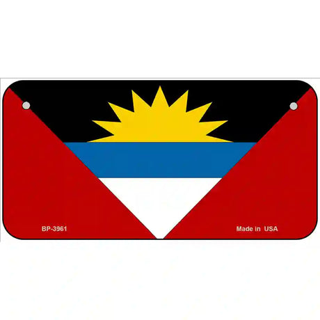 Antigua & Barbuda Flag Metal Novelty License Plate 6" x 3" (BP)