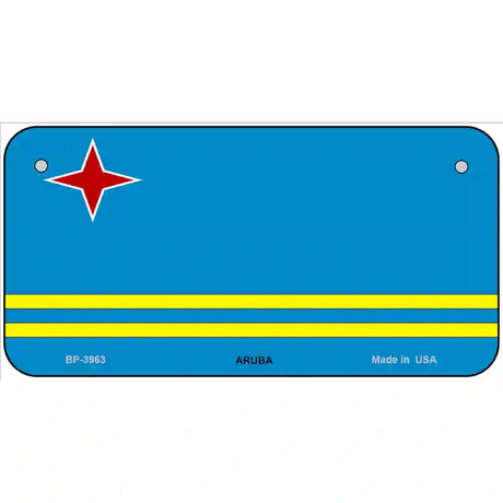 Aruba Flag Metal Novelty License Plate 6" x 3" (BP)