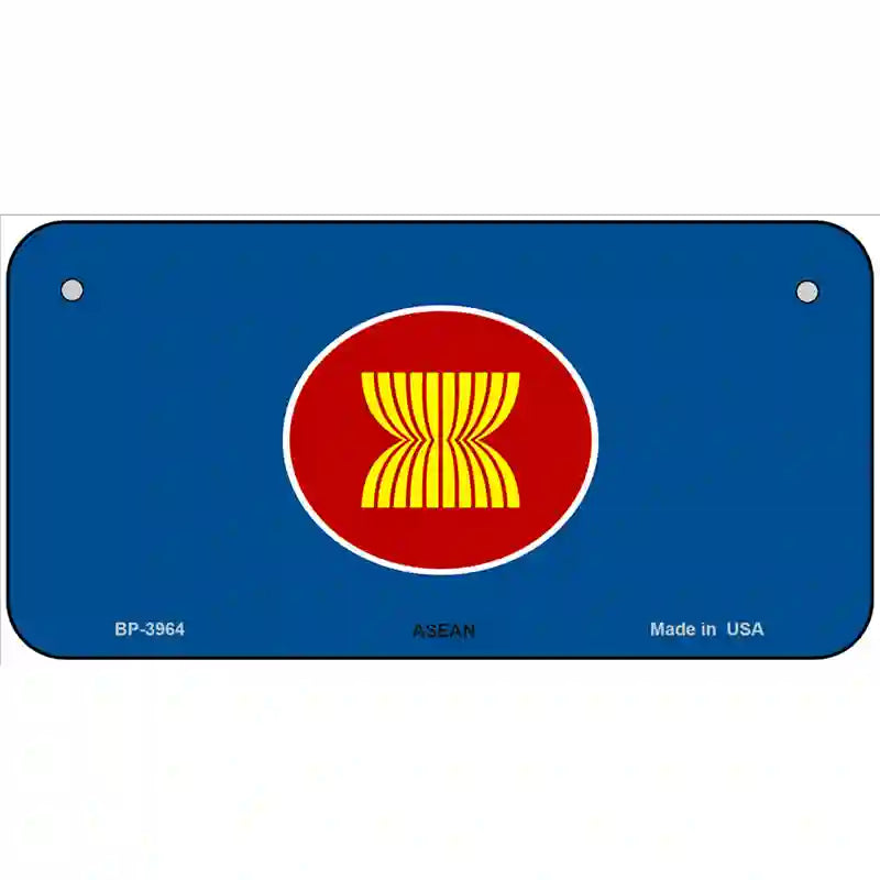 Asean Flag Metal Novelty License Plate 6" x 3" (BP)