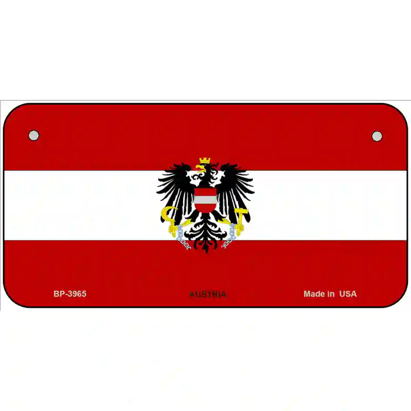 Austria Flag Metal Novelty License Plate 6" x 3" (BP)