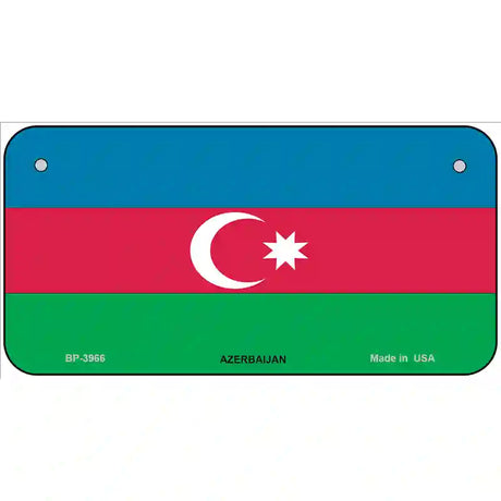 Azerbaijan Flag Metal Novelty License Plate 6" x 3" (BP)