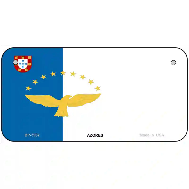 Azores Flag Metal Novelty License Plate 6" x 3" (BP)