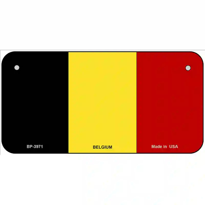 Belgium Flag Metal Novelty License Plate 6" x 3" (BP)