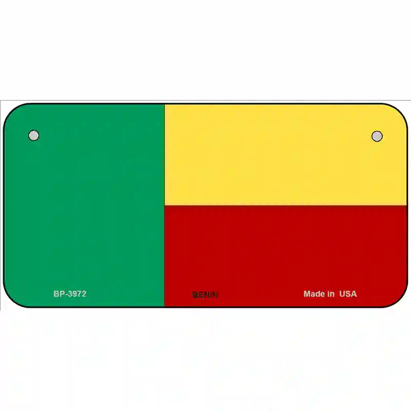 Benin Flag Metal Novelty License Plate 6" x 3" (BP)