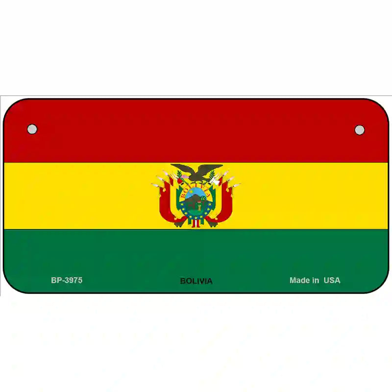 Bolivia Flag Metal Novelty License Plate 6" x 3" (BP)